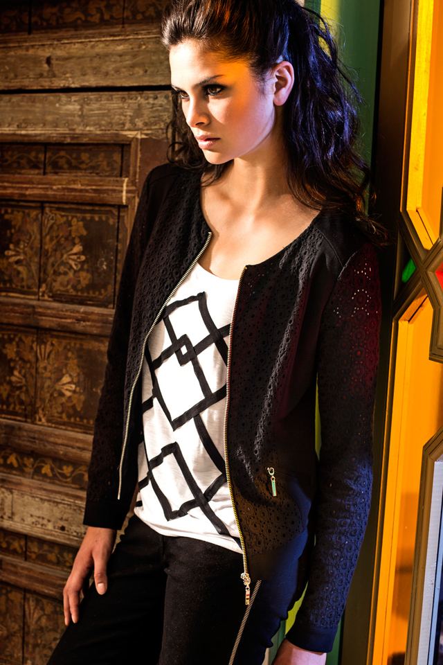 Dolce Vita perforated bomber jacket
